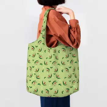 Чанта за пазаруване с шарени авокадо, Дамски холщовая чанта-тоут, преносими плодови Веганские чанти за пазаруване, чанта за снимки