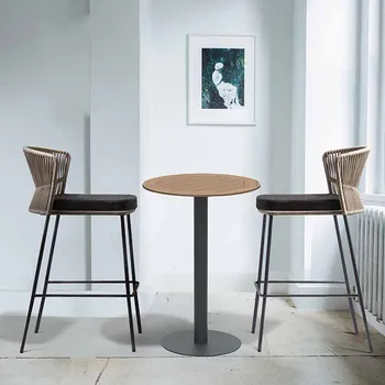 Дизайн от ратан, Модерна маса за Хранене, Бар стол, Високо Кафета, Метален Уличен Компютърен стол, Офис Шезлонг, Градинска мебел XY50BC