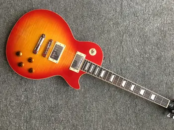 Нова стандартна китара Lemon VS vintage cherryburst цвят корпус от махагон, лешояд от палисандрово дърво, твърди тампон върху шията