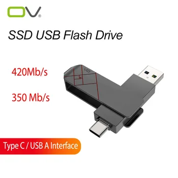 OV Портативен Външен твърд диск HD USB 3.0 флаш Type C 128 GB, 256 GB, 512 GB Ssd дискове Джобен Мини-твърд диск в дух на Диско