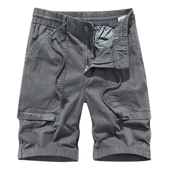 Мъжки къси Панталони-карго свободно намаляване с джобове, обикновена шорти с отстрочкой, спортни панталони, преки работни панталони с ципове за Туризъм на Открито