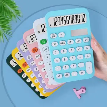 Настолен калкулатор с 12 цифри батерии, нескользящие овални бутона, голям LCD дисплей, Финансов студентски калкулатор, канцеларски материали
