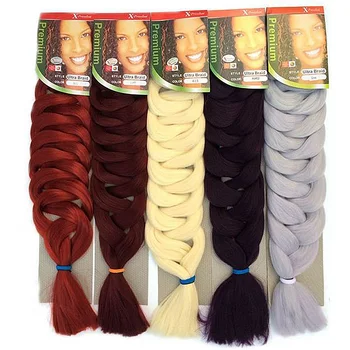 82-инчов аксесоари за коса Xpression Джъмбо за плетене косичек, 165 г предварително разширени синтетични косми за изграждане, жените на опашка