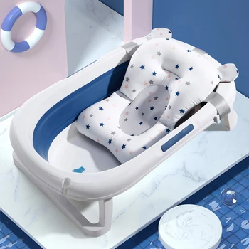 Подложка за баня с приятен дизайн за душ, нескользящий подложка за вана за бебета, сигурна сгъваема възглавница за кърмене