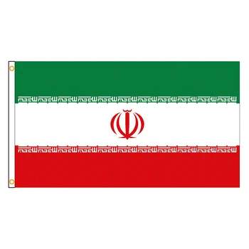 Флаг на Иран 90x150 см 3x5 фута IR IRN Флаг на Ислямска Република ИРАН, обичай който да се вее флаг