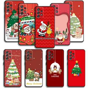 Калъф за телефон Samsung Galaxy A52 A12 A34 A54 A73 а a53 A71 A51 A31 A33 A22 A21s A32 A13 A72 в а23 Дядо Коледа весела Коледа във формата На Миди