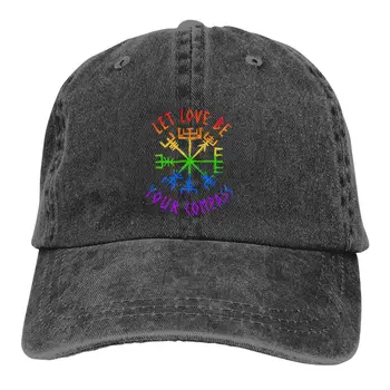 Дамски шапка LGBT Pride с цветно козирка Love Compass Pride, Персонални шапка за защита козирка