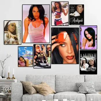 ПЛАКАТ на Певицата актрисата A-Aaliyah Платно HD Печат Персонални стенни картини по поръчка