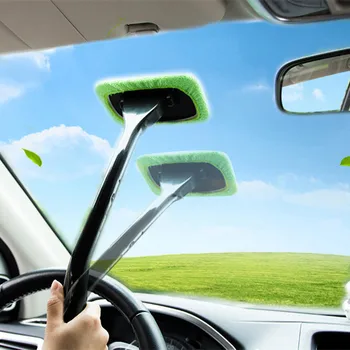 Комплект четки за миене на прозорци на колата, инструмент за измиване на предното стъкло, Вътрешен автоматични чистачки с дълга дръжка, автомобилни аксесоари