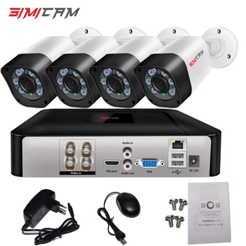 Система за видеонаблюдение H. 264 Full 1080p/720pHome Външно видео наблюдение в закрито SIMICAM DVR 4-канален и 2-мегапиксельное сигнал за движението на ден за нощно виждане