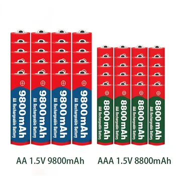 Алкални батерии AA от 1,5 9800 ма и AAA 8800 mah за играчки електрически часовник, Фенерче, MP3 плейър, алтернатива на Нимх батарейкам