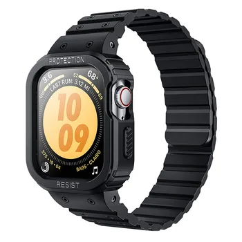 Калъф За Apple Watch 8/7/6/5/4 / SE, калъф с каишка [45/44 мм] UB Seal, Здрав защитен калъф с магнитно мек силиконов каишка