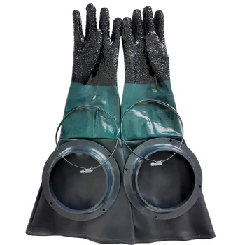 Ръкавици за почистване на обработка, детайли за пескоструйного апарат 60 см, с о-пръстени за кабинет песъкоструена