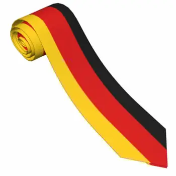 Германия, Флаг Германия, Вратовръзка Унисекс, Тясна вратовръзка от полиестер ширина 8 см за мъжете, Ежедневни облекла, Булчински офис