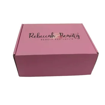 индивидуален дизайн на сватбена рокля с пълна печат, розова опаковъчна кутия от гофрирана хартия за доставка