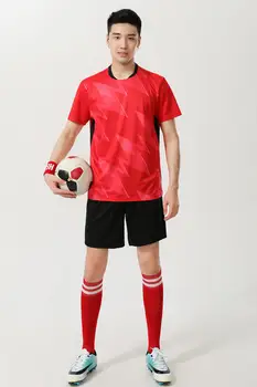 Адаптивни быстросохнущий футболен тренировъчен костюм от полиестер за възрастни, комплект от джърси