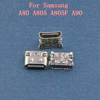 100 бр. Конектор Micro USB Type C 16pin За Samsung A80 A805 A805F A90 USB Порт За Зареждане на Док-станция За Свързване на Зарядното Устройство Подмяна на Гнездото