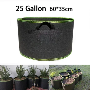 Ръчни чанти за отглеждане на растения на 25 литра, Текстилен гърне с Голям Капацитет, плодови цветя, растения за отглеждане в градината и градинарски инструменти