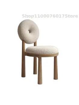 Nordic ins стол за грим с облегалка, тоалетка табуретка, стол за десктоп тапети в спалнята, сега прост дизайн, арт кът стол wabi-sabi wind