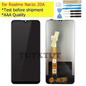 Оригинален TUTXTUT За Realme Narzo 20A RMX2050 LCD дисплей с Сензорен екран Стъкло Дигитайзер В Събирането на Екрана Замяна на Резервни Части