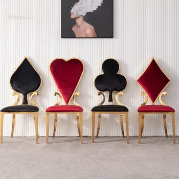 Скандинавските дизайнерски трапезни столове от фланела, Мебели за дома, Минималистичная модерна мека възглавница, маса за Хранене, стол за покер, обичай Стол за трапезария