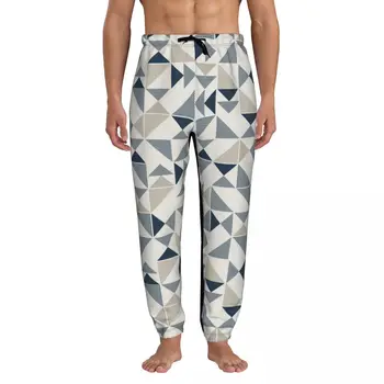 Мъжки спортни панталони за джогинг с геометричен триъгълник и джобове, Спортни панталони с отворен дъното
