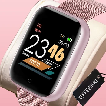 Умни часовници Дамски Android За момичета в Розово-розови Водоустойчив Bluetooth Умен часовник Сърдечен ритъм, кръвно налягане Фитнес тракер гривна