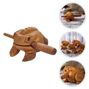 Бижута във формата на жаба, дървени занаяти, инструмент във формата на жаба, играчка във формата на жаба, Настолна дървена жаба-дизайн