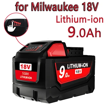 Нова Литиево-йонна батерия 18650 18V 9Ah, за електрически Инструменти Milwaukee 48-11-1815 48-11-1850 Сменяеми литиево-йонна батерия