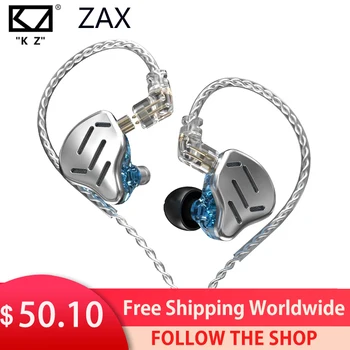 Слушалки KZ ZAX 16 Единици HIFI Bass In Ear Monitor Слушалки с хибридна технология Шумоподавляющие Слушалки 7BA + 1DD Спортни Слушалки