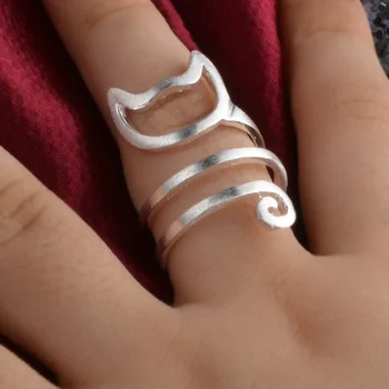 Maris Stew със сребърно покритие Творчески пръстен за ръчна работа с намотка, Женски двойки, обеци-аниллы със собствени кошачьими пальчиками, бижута, подаръци за момичета