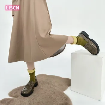 LISCNSummer/ фини мрежести чорапи дишащи-тръби със среден размер, подходящи по цвят до конфетам ins, модни дамски свободни японски чорапи-поличка с прорези