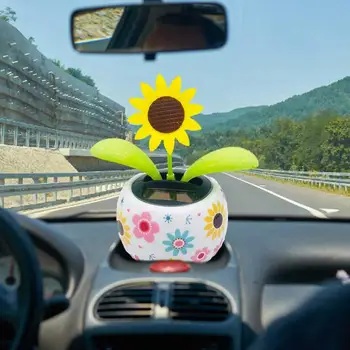 Колата, Танцуващ на слънчевата енергия, Весел цвете, Пеперуда, флип-надолу крилото, играчка под формата на слънчоглед, Анимирани танцьорка-болванки, Декорация на таблото на автомобила