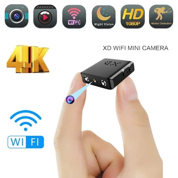 4K Full HD 1080P Мини IP камера XD WiFi, Камера за нощно виждане IR камера за откриване на движение, Камера за сигурност, HD-видео