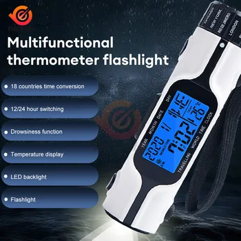 Часовници с подсветка, дигитален будилник, фенерче, показване на времето, повторение, Електронен дисплей за температура за дома и улиците (с батерия)