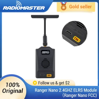 Модул ELRS RADIOMASTER Ranger Nano 2,4 Ghz, комбинирана високоефективен система за охлаждане на FCC LBT, поддръжка на Wi-Fi и Bluetooth, Т-образна антена