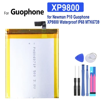 батерията е с капацитет 6500 ма за Нюман P10 Guophone XP9800 IP68 Водоустойчив MTK6739