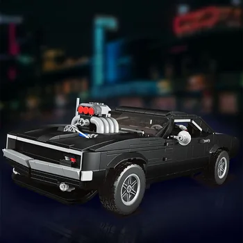 Класически Състезателен автомобил Doge Charger Строителни Блокове Модел Шампион на Скоростта Коллекционный Дисплей на Автомобила Тухли, Играчки за Момчета, Подаръци за Деца