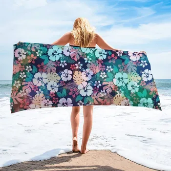 Плажна кърпа Суперлегкое кърпи за баня с цветно изображение, Пескостойкое Плажна одеяло, многофункционално кърпа