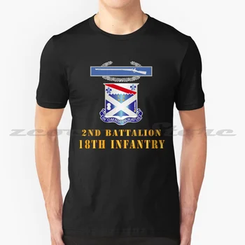 Army-2nd Bn 18th Inf W Дси-Cib-V1, Мека модна тениска от 100% Памук, За мъже и Жени, Ветерани от бойни действия във Виетнам, Емблема на армията на САЩ в оставка