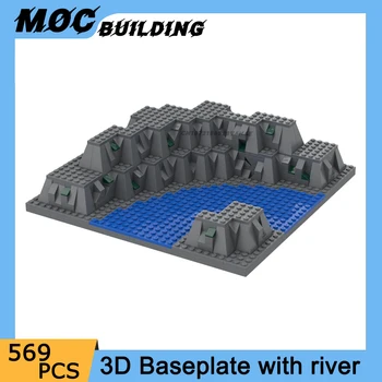 Moc Строителни блокове 3D Укрепване печка с речен земята Базов модел на Серията Castle Видове улици Технология САМ Тухли Креативна играчка, подарък