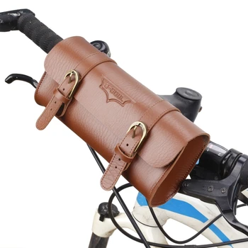 1 бр. Мотоциклетът Чанта за съхранение на Седлото, изкуствена Кожа, чанта за инструменти на Кормилото на мотора, Здрава кръгла Бочкообразная Водоустойчива чанта за хвърляне, Страничната багаж