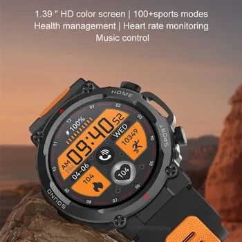 Смарт часовници S56T с диагонал 1,39 инча за наблюдение на състоянието на здравето, управление на музиката, на повикване чрез Bluetooth, спортувате на открито, фитнес тракер, Умни часовници