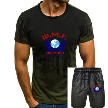 Нова Мъжка Бяла тениска с логото на WMF World Muaythai Federation Kick Boxing, Размер тениски с анимационни герои, мъжки Унисекс, Новата модерна тениска