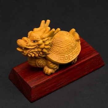 Китайски стил Dragon Костенурка, Масив, Дърво, Фън Шуй, Бижута-Талисмани, Стенни декорации с животни, Избираемата Украса Бикси