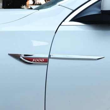 2 бр./компл. Стикер на Крило на колата от неръждаема Стомана, Стикери, емблемата на модела на автомобила, Аксесоари за украса на екстериора, за Peugeot 3008 GT 308 4008