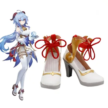 Детска обувки за cosplay Genshin Impact Ganyu; Обувки за cosplay Genshin Impact; Обувки за cosplay Ganyu; Дамски обувки за cosplay; обувки за партита