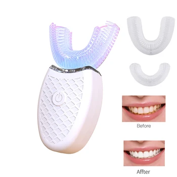Ултразвуковата електрическа четка за зъби U тип автоматична синхронизация на зареждане на четка за зъби за възрастни, избелване на зъби детска електрическа четка за зъби