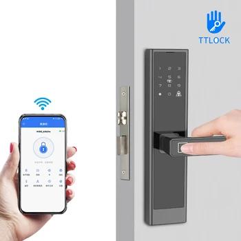 Приложение TTlock от алуминиева сплав, дистанционно управление, Умен парола от пръстови отпечатъци IC RFID карта, заключване с ключ 5050 секретни