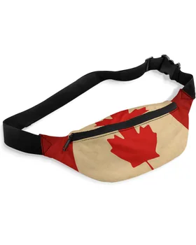 Скута чанти с винтажной текстура Хартата на Канада, чанта през рамо, чанта-месинджър Унисекс, Ежедневна мода поясная чанта за жени